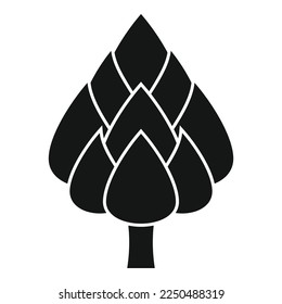 Icono de planta de alcachofa simple vector. Hortalizas de comida. Follaje agrícola