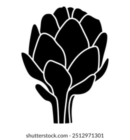 Alcachofra silhueta estêncil modelo mão desenhado vetor clipart