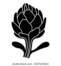 Artischocke Silhouette Schablone handgezeichnet Vektor Gemüse Clipart