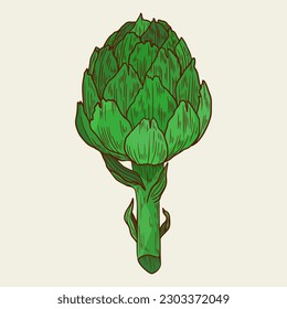 Artichoke sketch hand drawn vector illustration