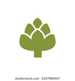 Artichoke vector icon. Minimalistic flat illustration of edible plant - artichoke. Healthy eating, organic gardening concepts.