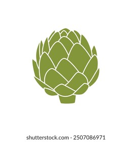 Artichoke vector icon. Minimalistic flat illustration of edible plant - artichoke. Healthy eating, organic gardening concepts.