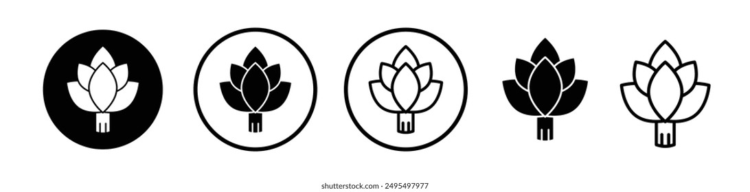 Artichoke vector icon set in black and white color.