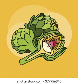 artichoke vector illustration