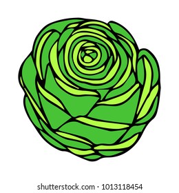 Artichoke vector illustration. Doodle style. Design, print, logo, decor, textile, paper.