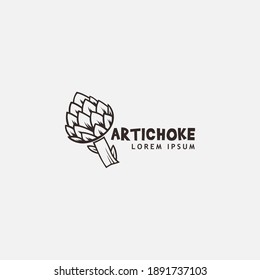 Artichoke vector logo illustration isolated on white background