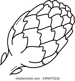 artichoke. Vector outline icon.