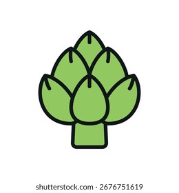 Artichoke vegetable icon in line style for natural and organic design.