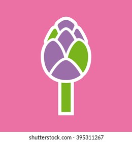 Artichoke. Vegetables icon. Vector illustration.
