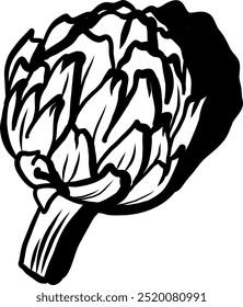 Artichoke . Vegetables sketch style. Hand drawn minimal design. Perfect for wallpaper, template, banner, wall decor, print, postcard, cover. Vector illustration