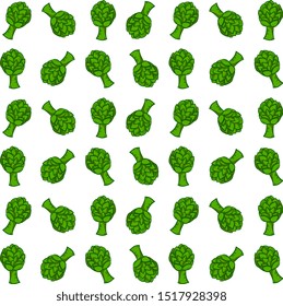 Artichoke wallpaper, illustration, vector on white background.