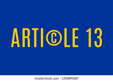 Article 13 directive concept illustration with copyright symbol.