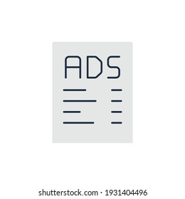 Article Ad icon, for SEO icon in color icon, isolated on white background 