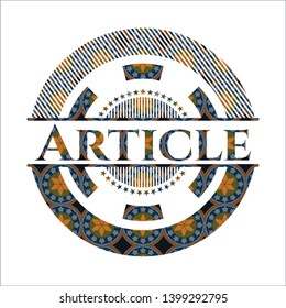 Article arabic style emblem. Arabesque decoration.