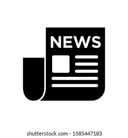 Article blog news icon vector in black flat design on white background