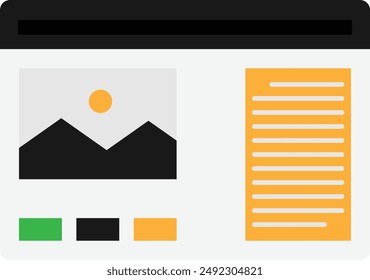 Article Blog Paper Icon Vector Flat Illustration