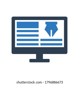 Article blog writing icon computer symbol 