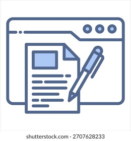 Article Blue Icon Vector Illustration
