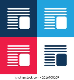 Article blue and red four color minimal icon set