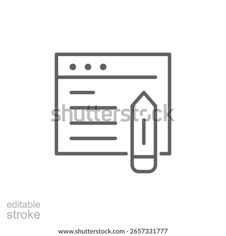 Article Compose Essay Outline Icon Editable Stroke Online Education
