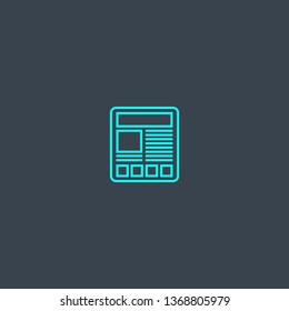 article concept blue line icon. Simple thin element on dark background. article concept outline symbol design. Can be used for web and mobile UI/UX