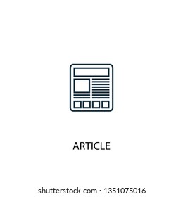 article concept line icon. Simple element illustration. article concept outline symbol design. Can be used for web and mobile UI/UX