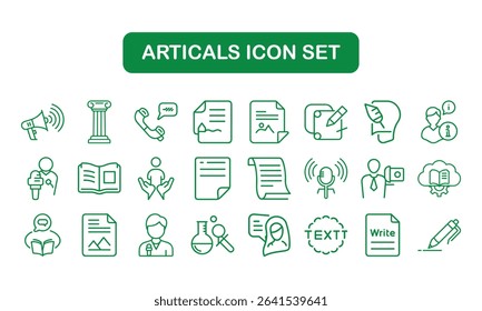 Article and Content Writing Icon Set