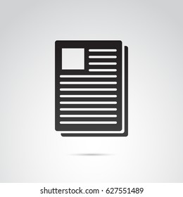 Article, document, paper vector icon on white background. - Shutterstock ID 627551489