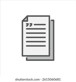 article filled outline icon. paper color line illustration.