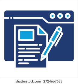 Article Flat Blue Icon Collection