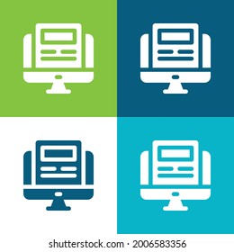 Article Flat four color minimal icon set