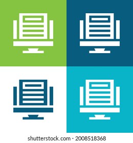 Article Flat four color minimal icon set