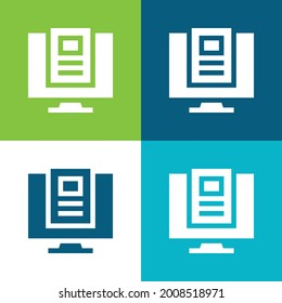 Article Flat four color minimal icon set