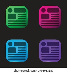 Icono de botón de cuatro colores