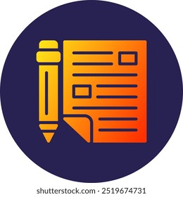 Article Glyph Circle Gradient Icon