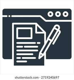 Coleção de Estilos de Ícones de Glifos de Artigos