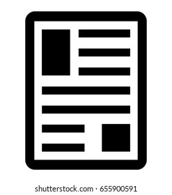 Article Glyph Vector Icon 