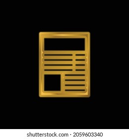 Artículo icono metálico chapado en oro o vector de logotipo