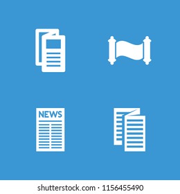 Article icon. collection of 4 article filled icons such as news. editable article icons for web and mobile.