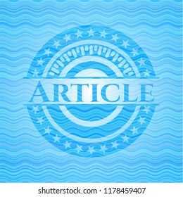 Article light blue water style badge.