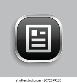diseño de icono de línea de artículo. Estilo botón brillante rectángulo redondeado aislado en fondo gris. Ilustración del vector