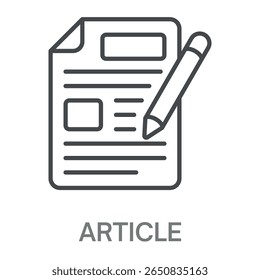 Ícone de linha de artigo, Ilustração de símbolo de contorno, Curso editável perfeito para logotipos e muito mais