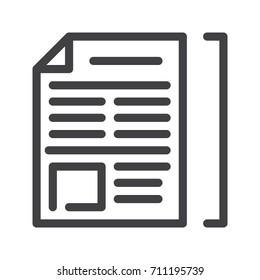 Article line icon, outline vector sign, linear style pictogram isolated on white. Symbol, logo illustration. Editable stroke.Pixel perfect graphics