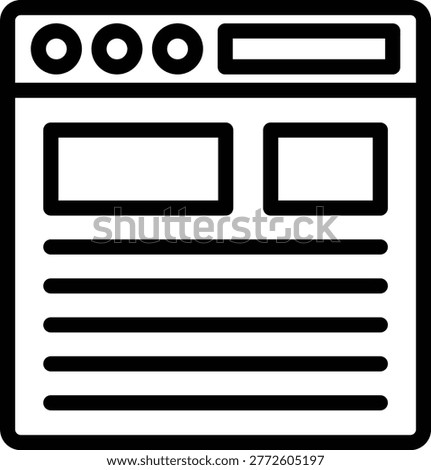 Article Line Icon and Vector