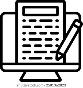 Article Line Vector Illustration On White Background.