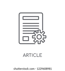 Article linear icon. Modern outline Article logo concept on white background from Programming collection. Suitable for use on web apps, mobile apps and print media.