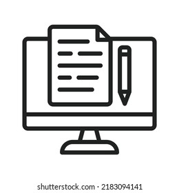 Article Marketing icon vector image. Can also be used for Search Engine Optimization. Suitable for mobile apps, web apps and print media.