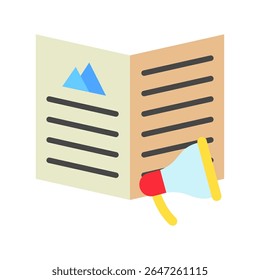 Artigo mini ilustração ícone de cor plana, uso para jornalista, radiodifusão, notícias e mídia UI, kit UX, aplicativo e desenvolvimento web, digital ou impresso.
