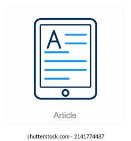 Article And Mobile Article Icon Concept