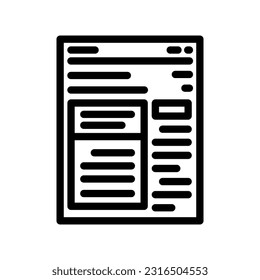 article news media line icon vector. article news media sign. isolated contour symbol black illustration